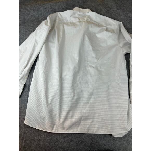 Jos A. Bank Wrinkle Free White Gray Check Cuff Link Dress Shirt 17-34 - Picture 4 of 5